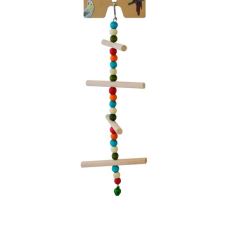 Brinquedo para pássaro c/bolas coloridas, poleiros e sino
